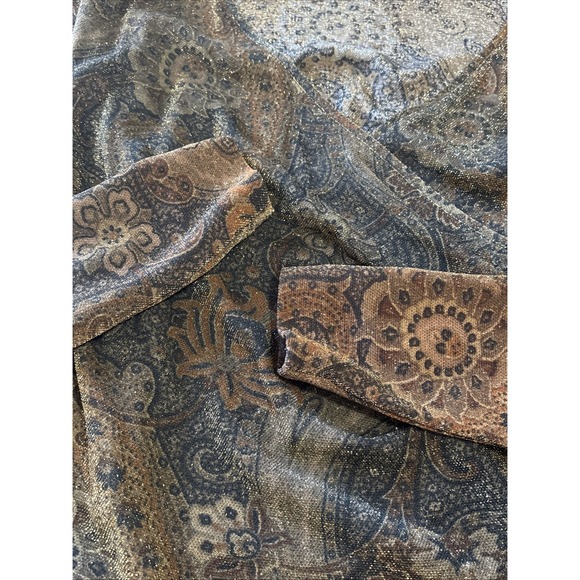 Carlisle VTG 90s Sparkle Top 12‎ Paisley Metallic Holiday Party Cocktail Glam - Picture 7 of 7